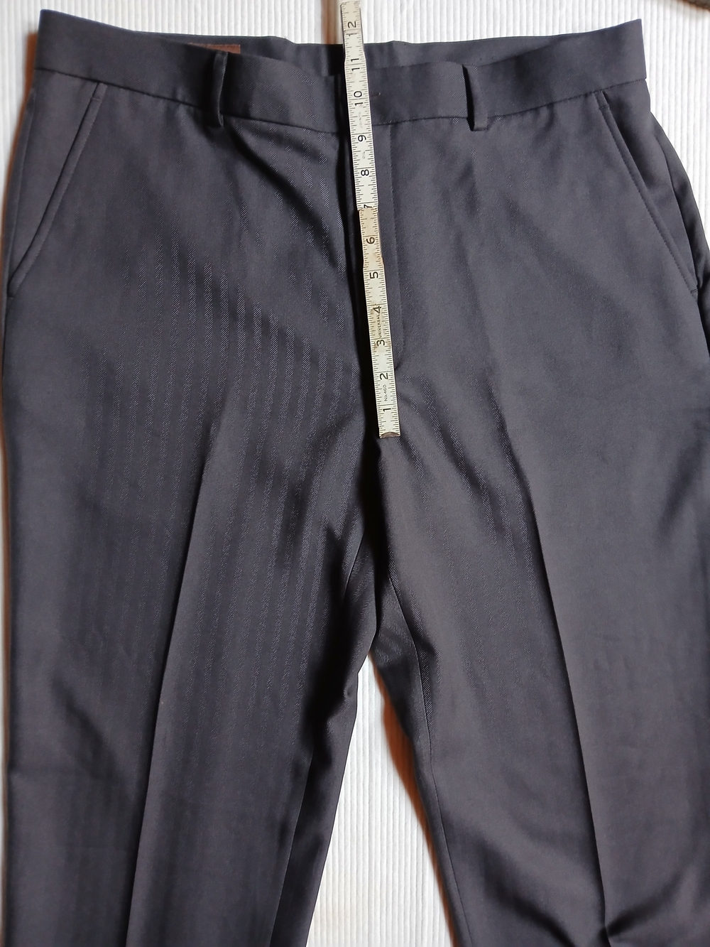 Perry Ellis Portfolio Men's Pants 36x32 Flat Front Herringbone Dress Slacks - Picture 7 of 9